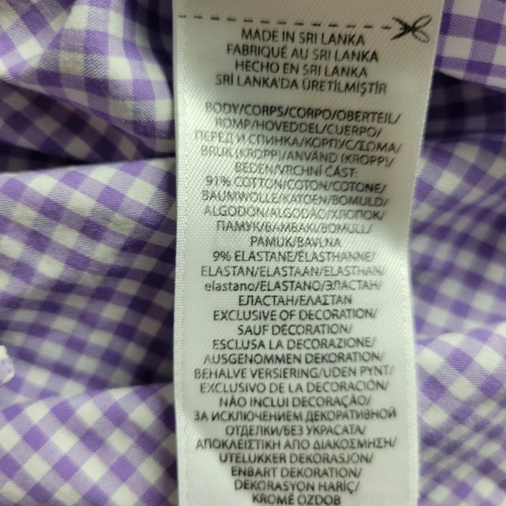 Ralph Lauren Classic Fit Mens Medium Purple Gingham Check Pony Performance